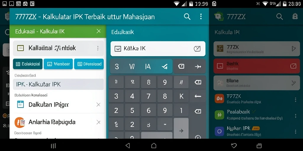 Antarmuka 777ZX dengan fitur Kalkulator IPK yang mudah digunakan.