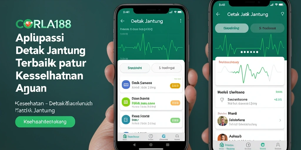 Antarmuka aplikasi CORLA188 yang menarik untuk memantau detak jantung.