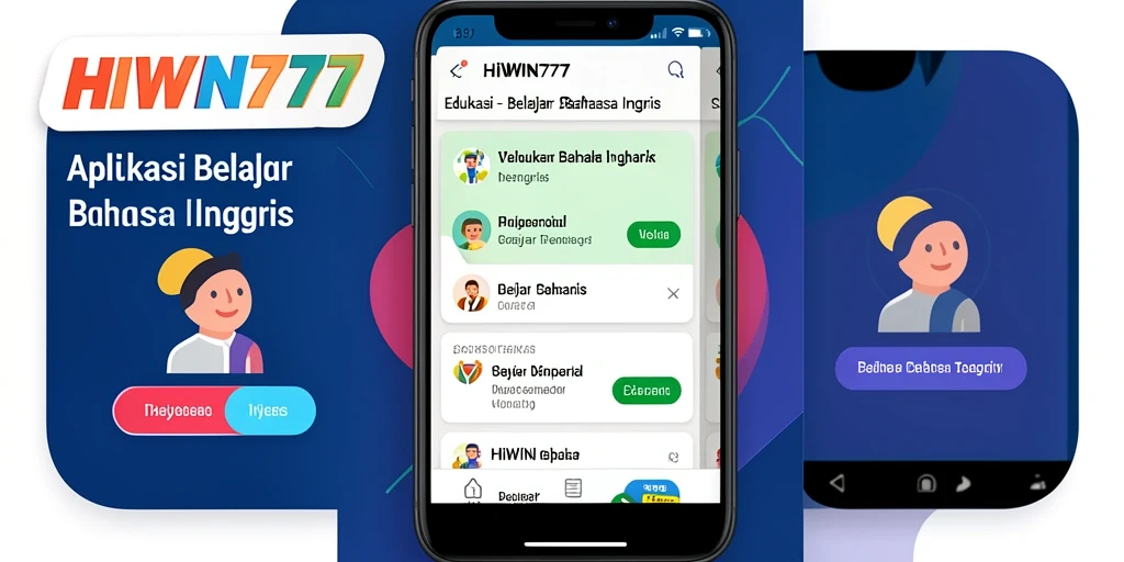 Antarmuka menarik dan fungsional dari HIWIN777 untuk belajar Bahasa Inggris.