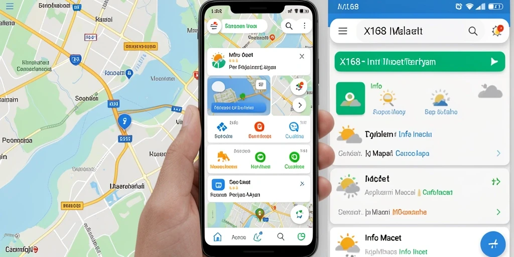 Antarmuka X168 menunjukkan peta lalu lintas yang jelas dan informatif.