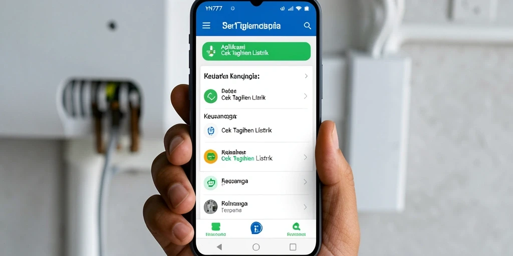 Tampilan antarmuka YN777 untuk Cek Tagihan Listrik yang sederhana dan efisien.